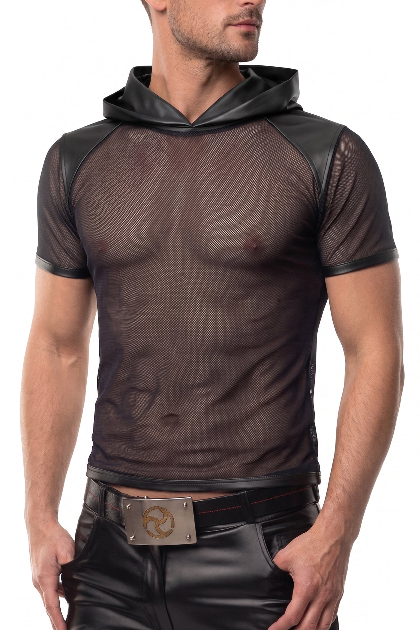 Herren Kapuzen T-Shirt ADGuido001 schwarz - 2XL