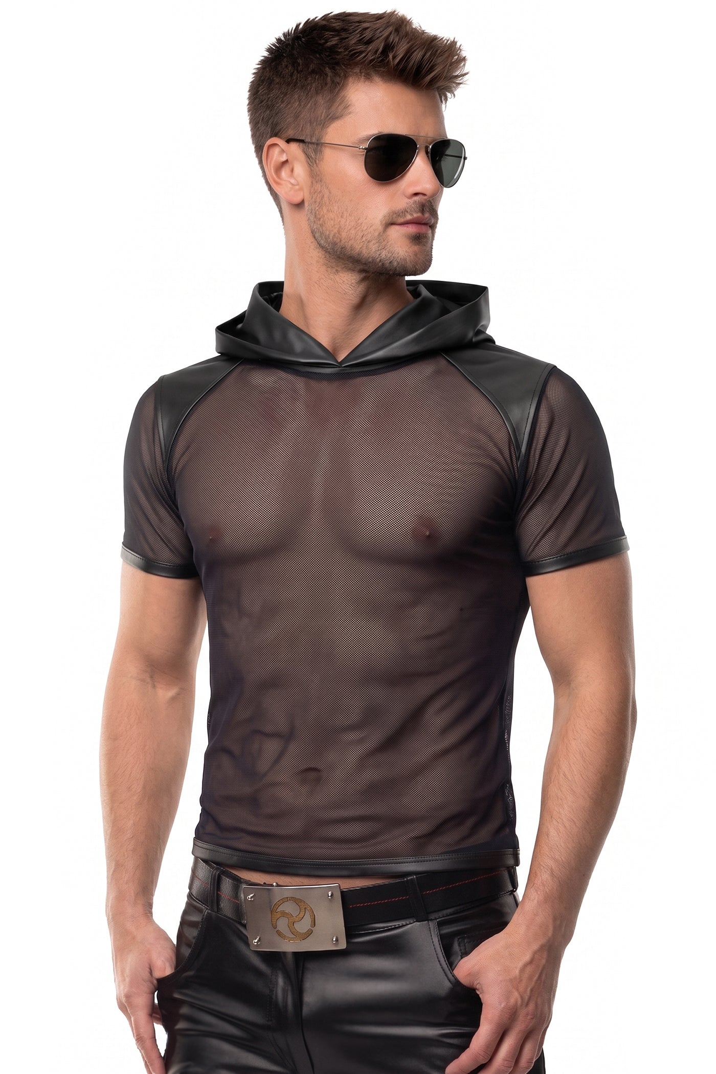 Herren Kapuzen T-Shirt ADGuido001 schwarz - 2XL