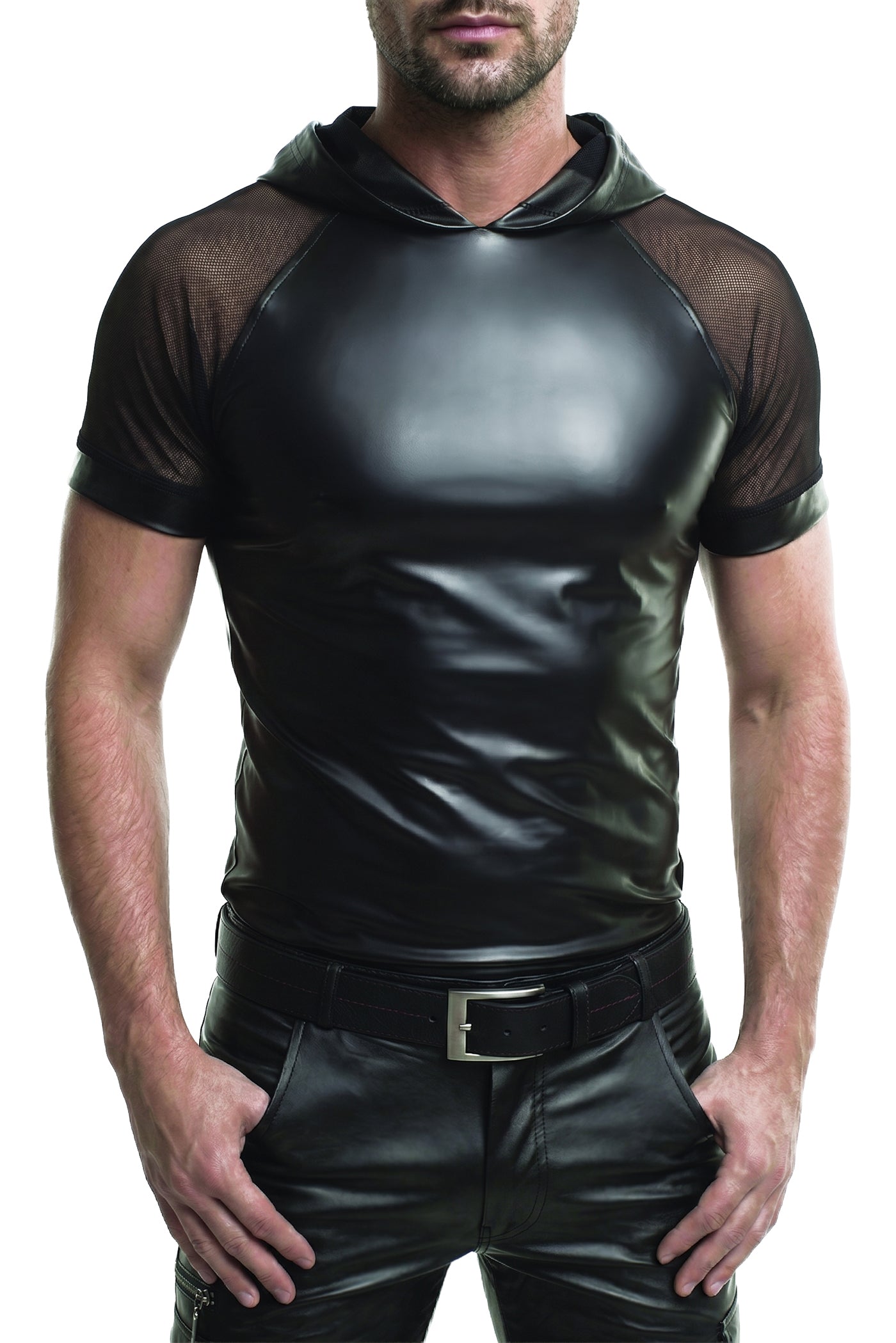 Herren Kapuzen T-Shirt ADSolar001 schwarz - 2XL
