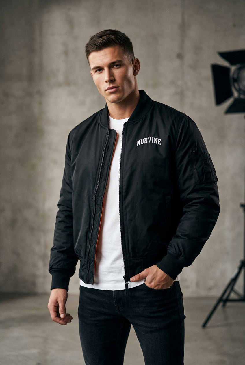 Norvine Steppjacke Herren schwarz mit orangem Futter - Norvine - Shop Deutschland Noodosz