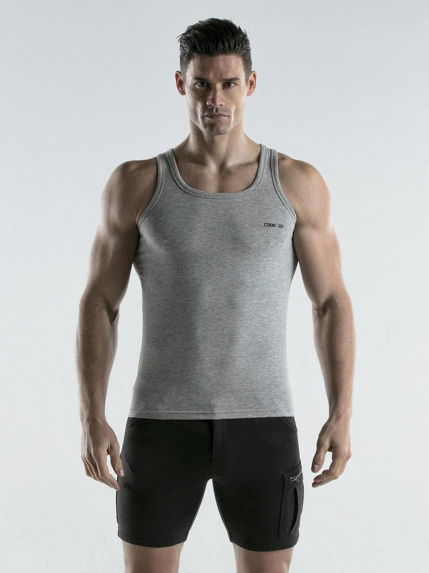 CODE 22 - BASIC TANK TOP 3300 - noodosz CODE 22  - BASIC TANK TOP 3300 Code 22 Kleidung & Accessoires:Herren:Herrenmode:Fitnessmode:Sporttops nudosz.myshopify.com