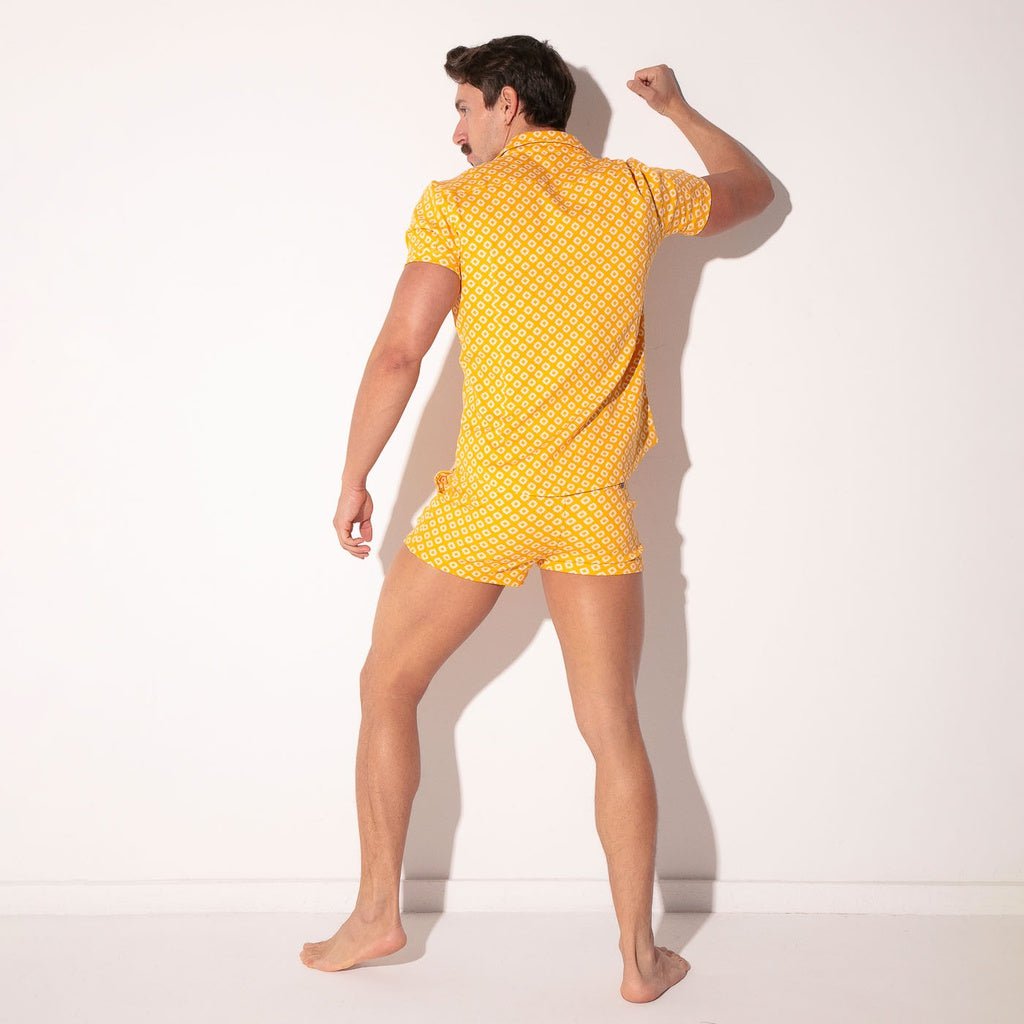 CODE 22 Stretch Hemd 9721, Freizeithemd bedruckt, mustard - Code 22 - Shop Deutschland Noodosz