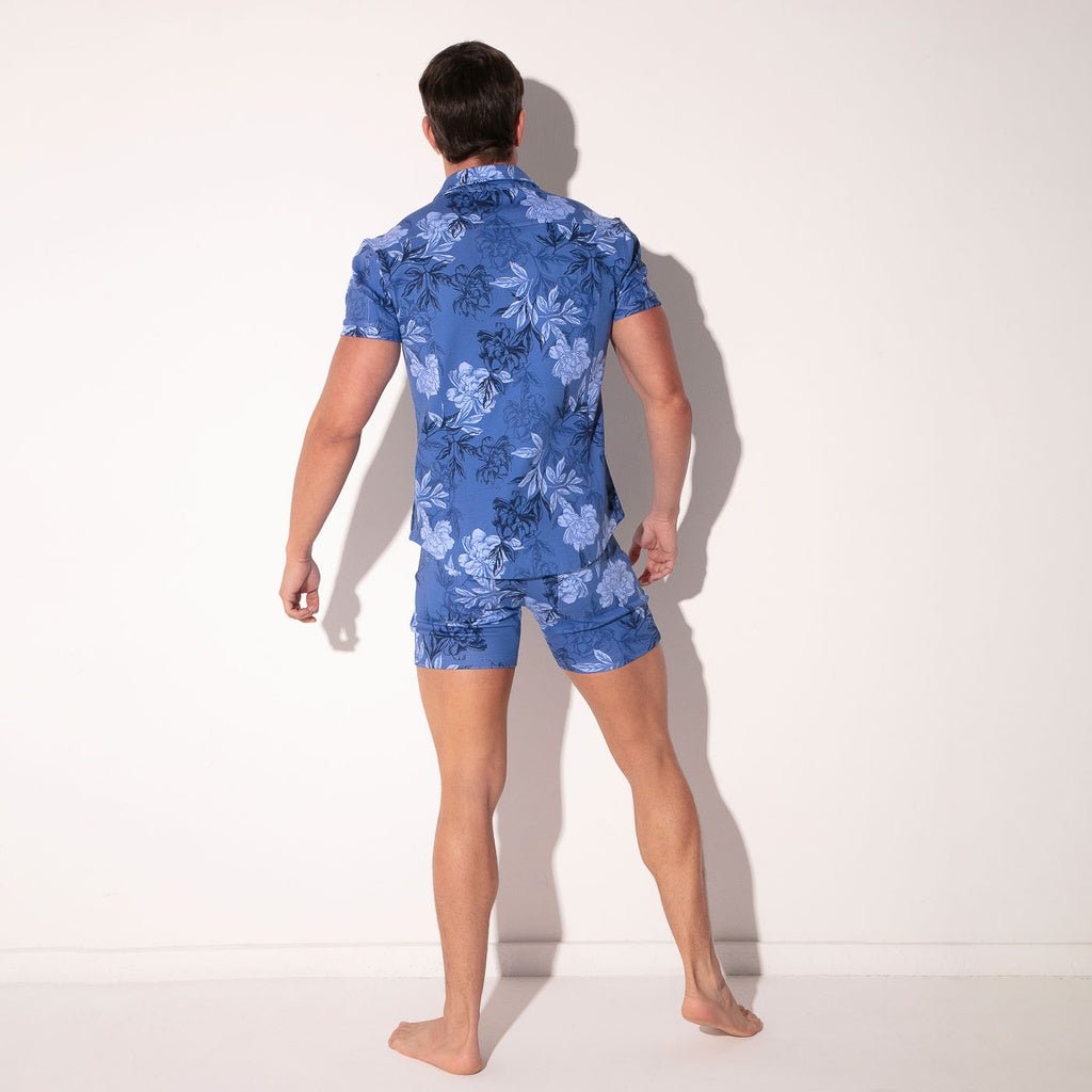 CODE 22 Stretch Hemd Lime 9721, Freizeithemd bedruckt, blue - Code 22 - Shop Deutschland Noodosz