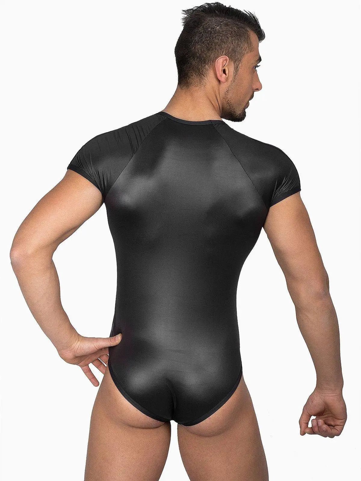 EROS VENEZIANI 7280 - Herren Leder Lack Fetish Body Singlet Tights Veganes Leder - noodosz