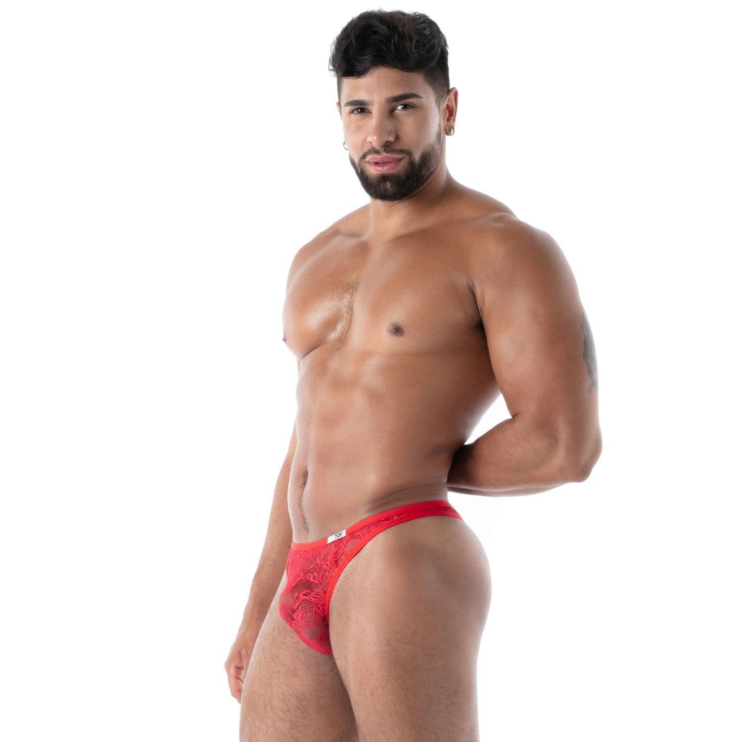 Fließende Spitze Ultra - String Rot - TOF Paris - Shop Deutschland Noodosz