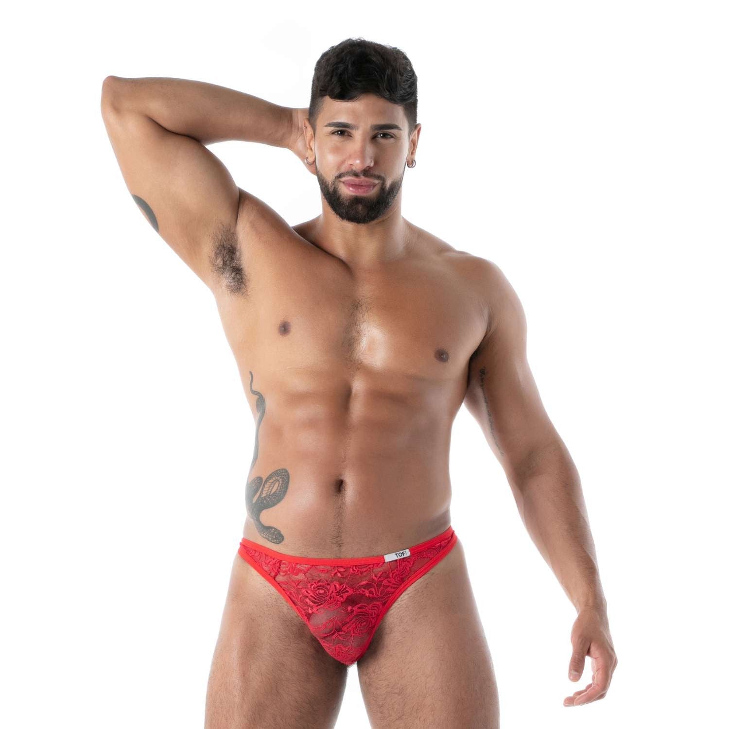 Fließende Spitze Ultra - String Rot - TOF Paris - Shop Deutschland Noodosz