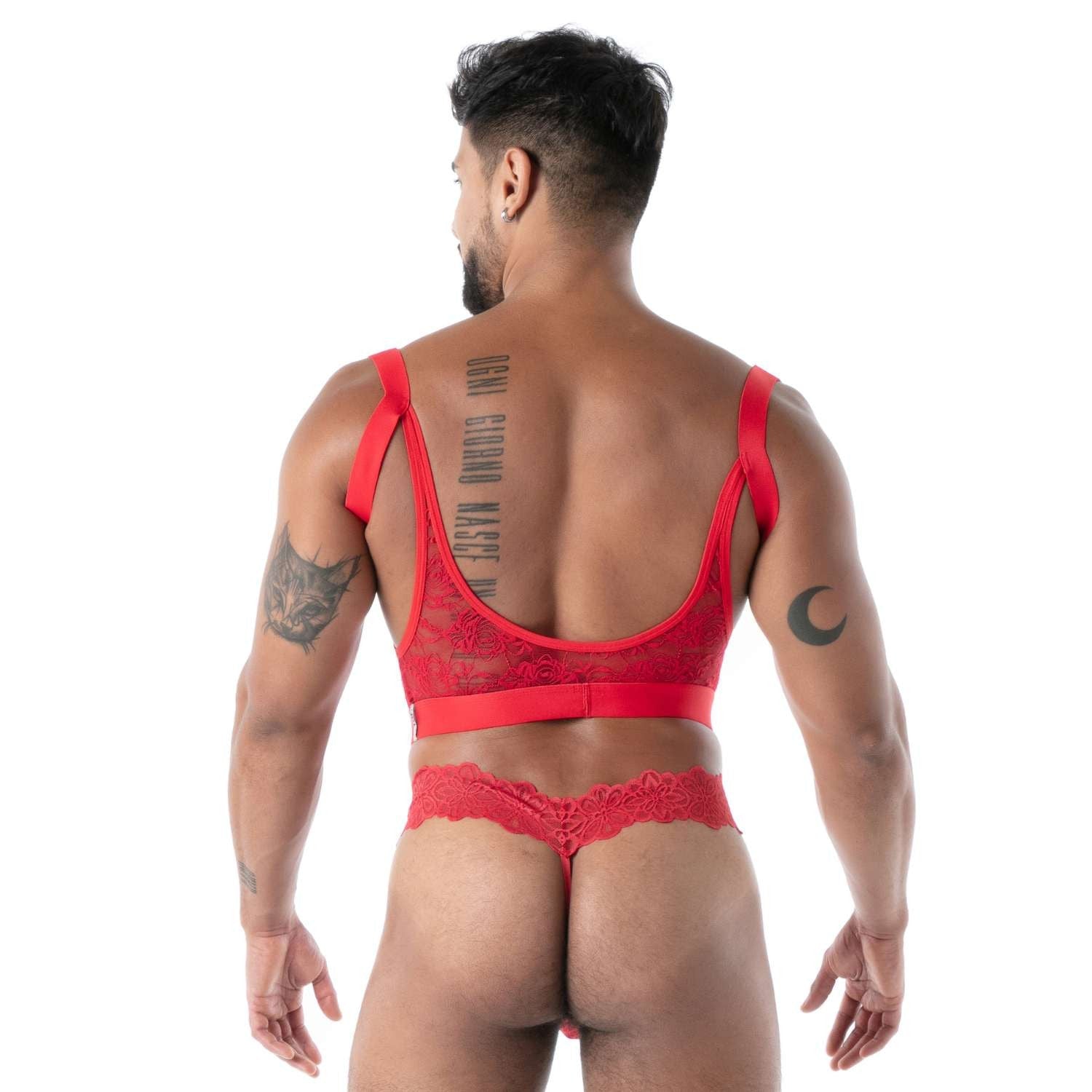Fließender Spitzen - Strumpfhalter – Rot - TOF Paris - Shop Deutschland Noodosz