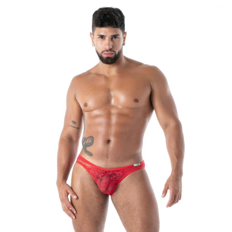 Fluid - Spitze Mini - Slips – Rot - TOF Paris - Shop Deutschland Noodosz