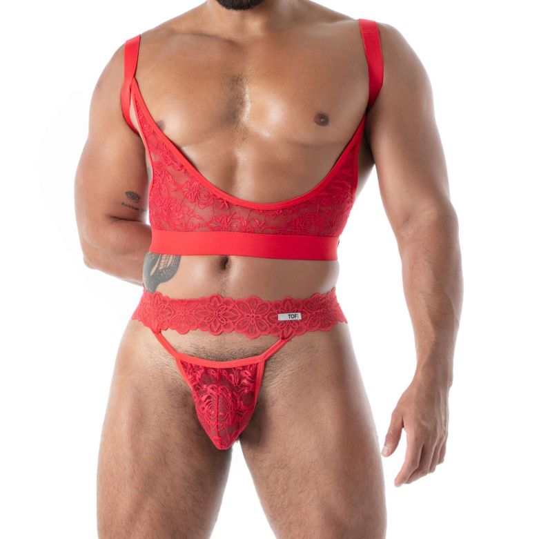 Fließende Spitze Ultra - String Rot - TOF Paris - Shop Deutschland Noodosz