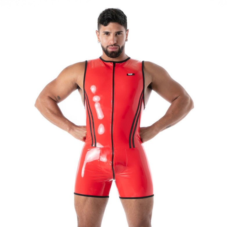 Body mit Vollreißverschluss aus Latex – Second Skin, Rot - TOF Paris - Shop Deutschland Noodosz
