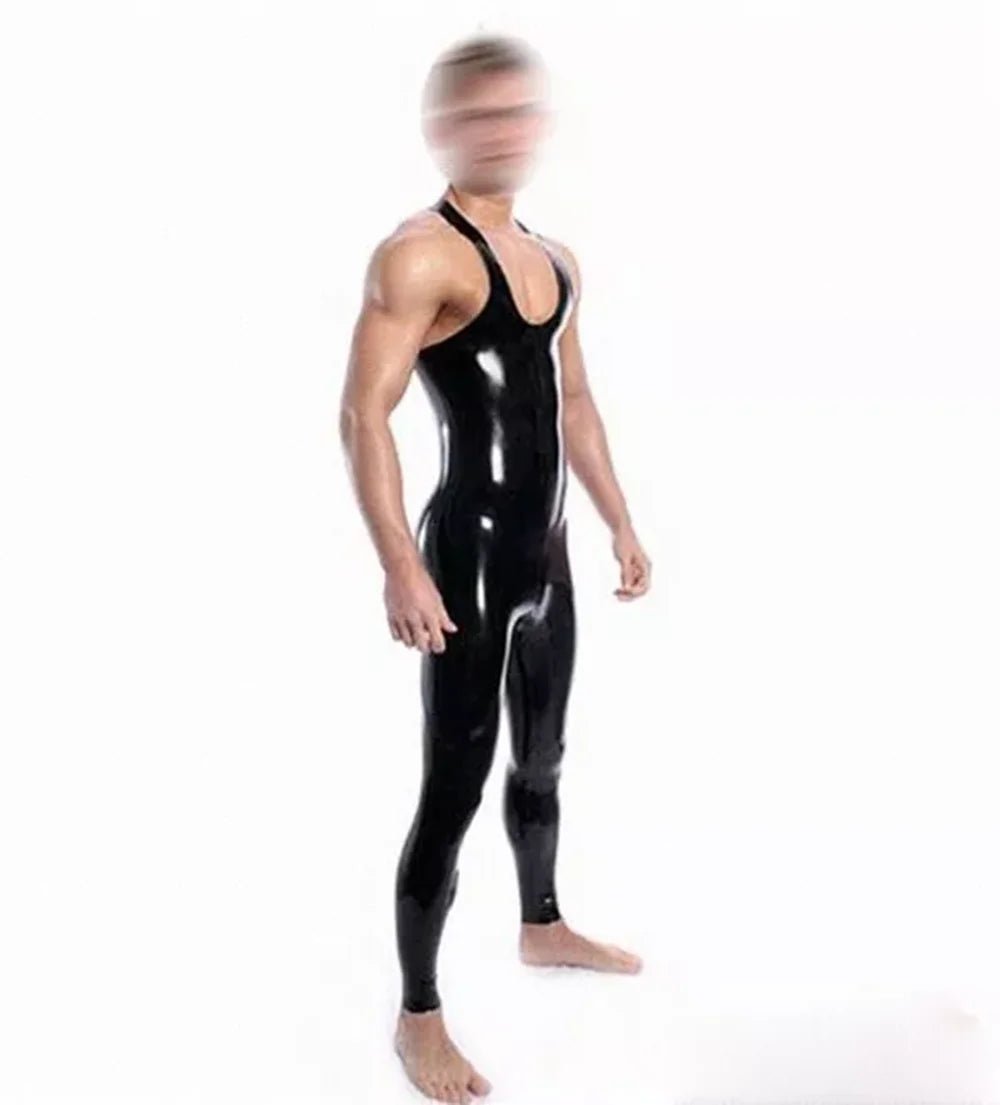Herren Latex Catsuit ärmellos – Neck Entry Bodysuit ohne Reißverschluss - FlowNight - Shop Deutschland Noodosz