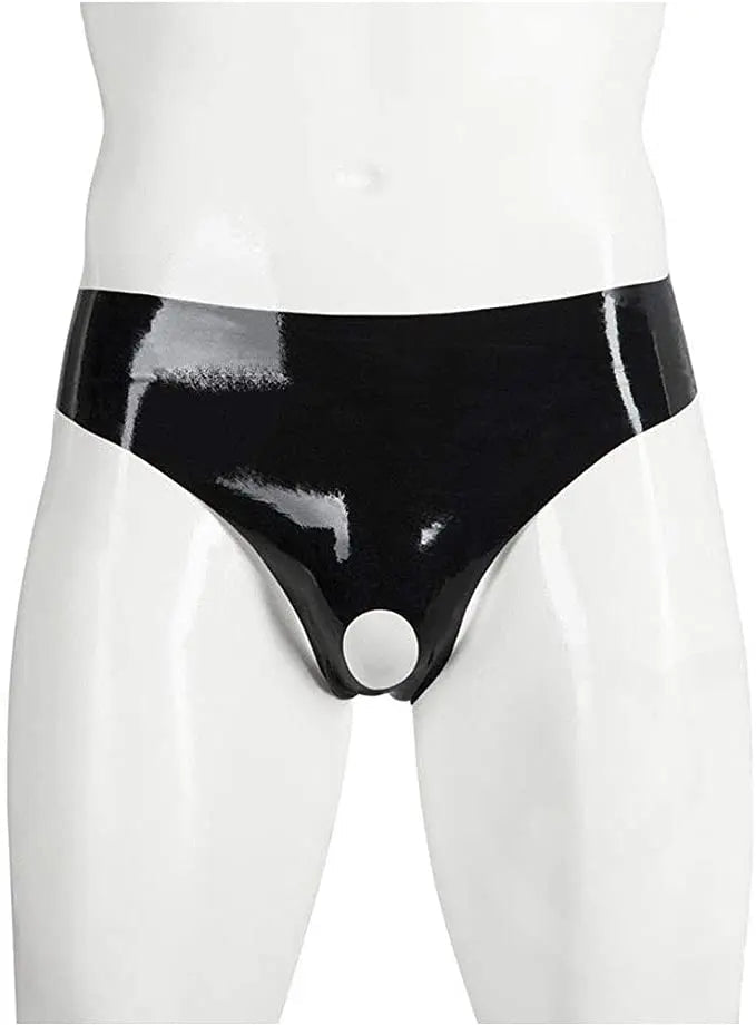 Herren Latex Shorts Briefs handgefertigt mit Öffnung – Gummi Unterwäsche - FlowNight - Shop Deutschland Noodosz