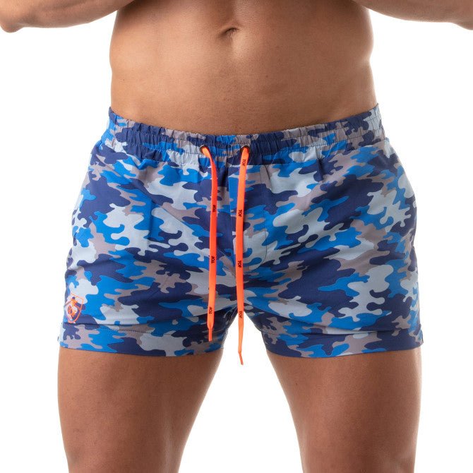 Ikonische Badeshorts - Blaues Camouflage - TOF Paris - Shop Deutschland Noodosz