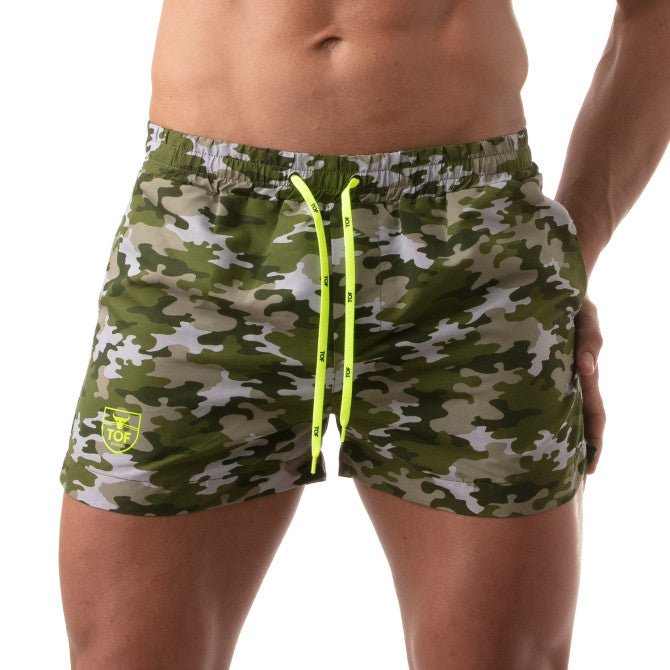 Ikonische Badeshorts - Khaki Camouflage - TOF Paris - Shop Deutschland Noodosz