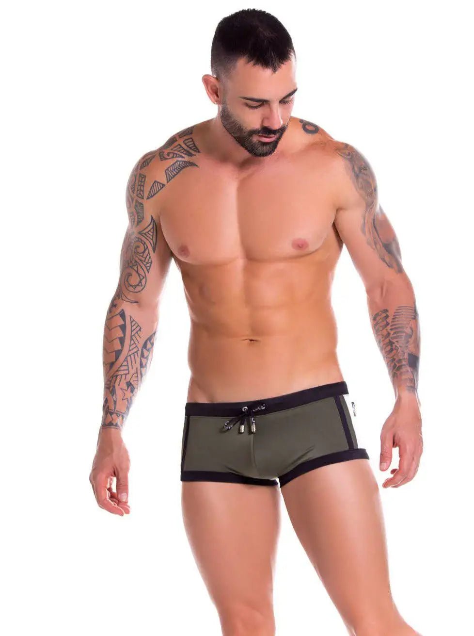 JOR 0890 TOKIO Herren - Badehose Badeslip Bademode Neon Streifen Hipster - noodosz