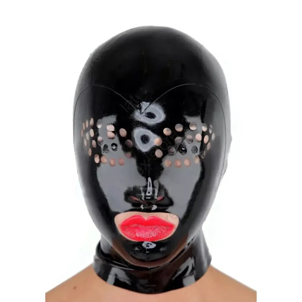 Latex Maske mit Mundöffnung & Augenfenstern - FlowNight - Shop Deutschland Noodosz