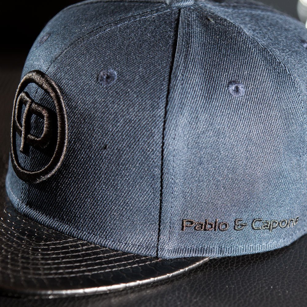 Leathersnap Cap - Navy Blue & Black - Pablo & Capone - Shop Deutschland Noodosz