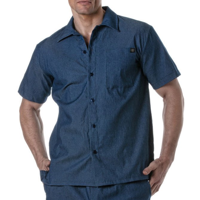Light Denim Short Sleeve Shirt - TOF Paris - Shop Deutschland Noodosz