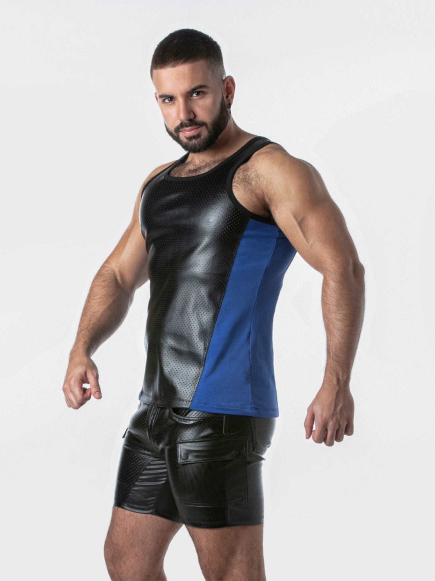 LOCKER GEAR PUNCH HOLE TANK TOP LK1059, Kunstleder Top - Locker Gear - Shop Deutschland Noodosz