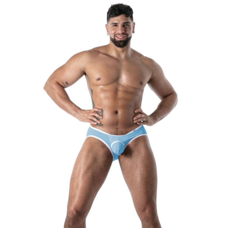 Mon Amour Mikrofaser Slip – hinten offen, Blau | Fetish Wear · Clubwear · Designer Underwear - TOF Paris - Shop Deutschland Noodosz