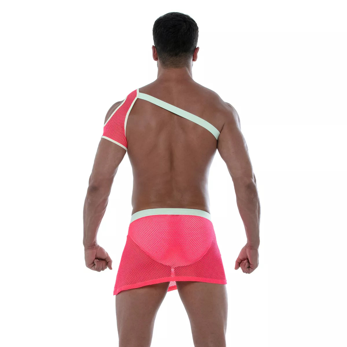 Neon Mesh Schulter-Harness Pink