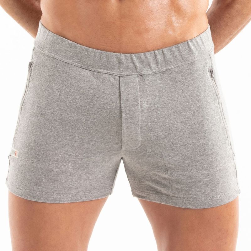 Paris Gym Shorts mit Reißverschluss – Grau - TOF Paris - Shop Deutschland Noodosz
