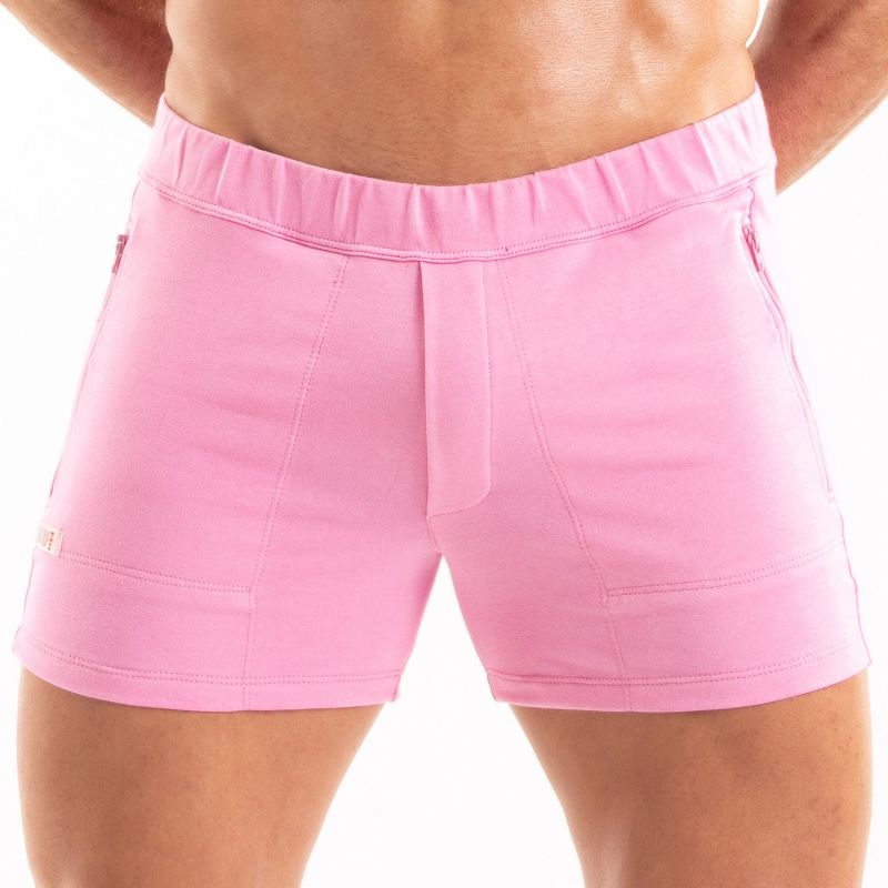 Paris Reißverschluss - Gym - Shorts – Pink - TOF Paris - Shop Deutschland Noodosz