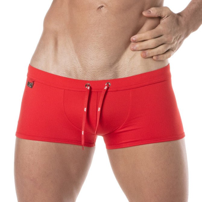 Einfarbige Badehose, Badeboxer – Rot - TOF Paris - Shop Deutschland Noodosz