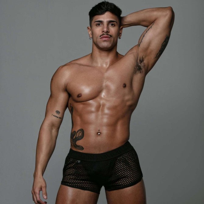 Provokante transparente Herren - Mini - Shorts – Schwarz - TOF Paris - Shop Deutschland Noodosz