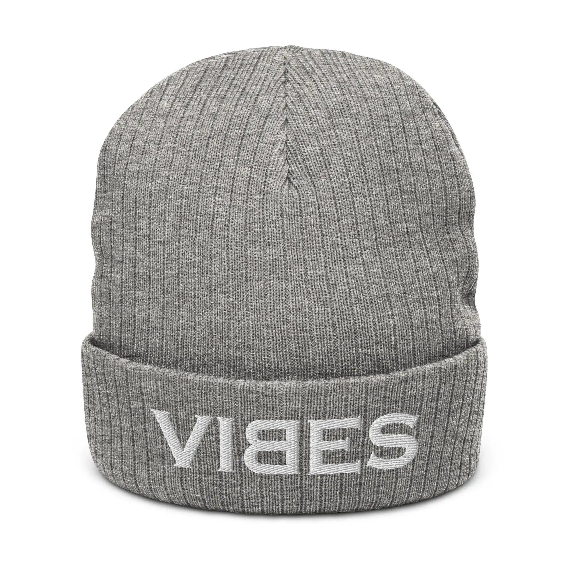 TOV Beanie - Strickmütze | VIBES (Grau/Silber) * Unisex - Time Of Vibes - Shop Deutschland Noodosz