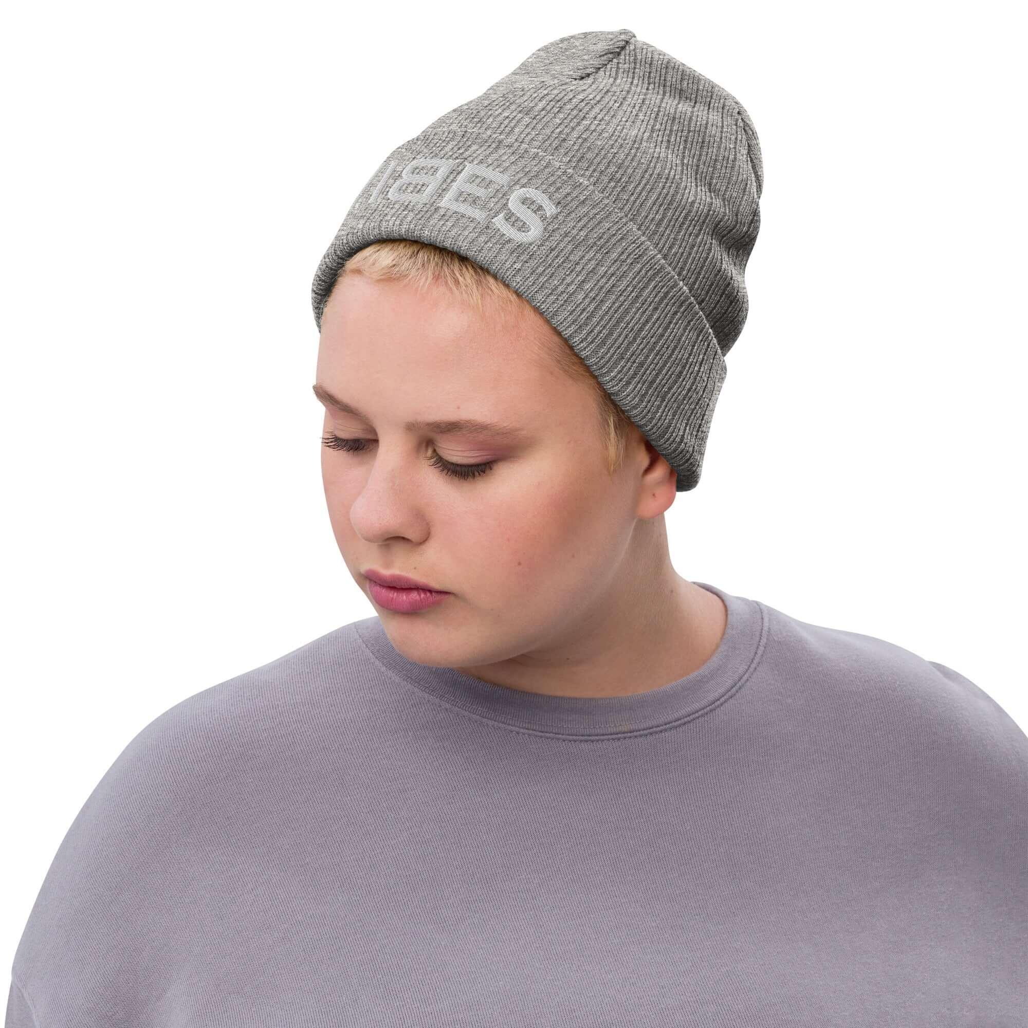 TOV Beanie - Strickmütze | VIBES (Grau/Silber) * Unisex - Time Of Vibes - Shop Deutschland Noodosz