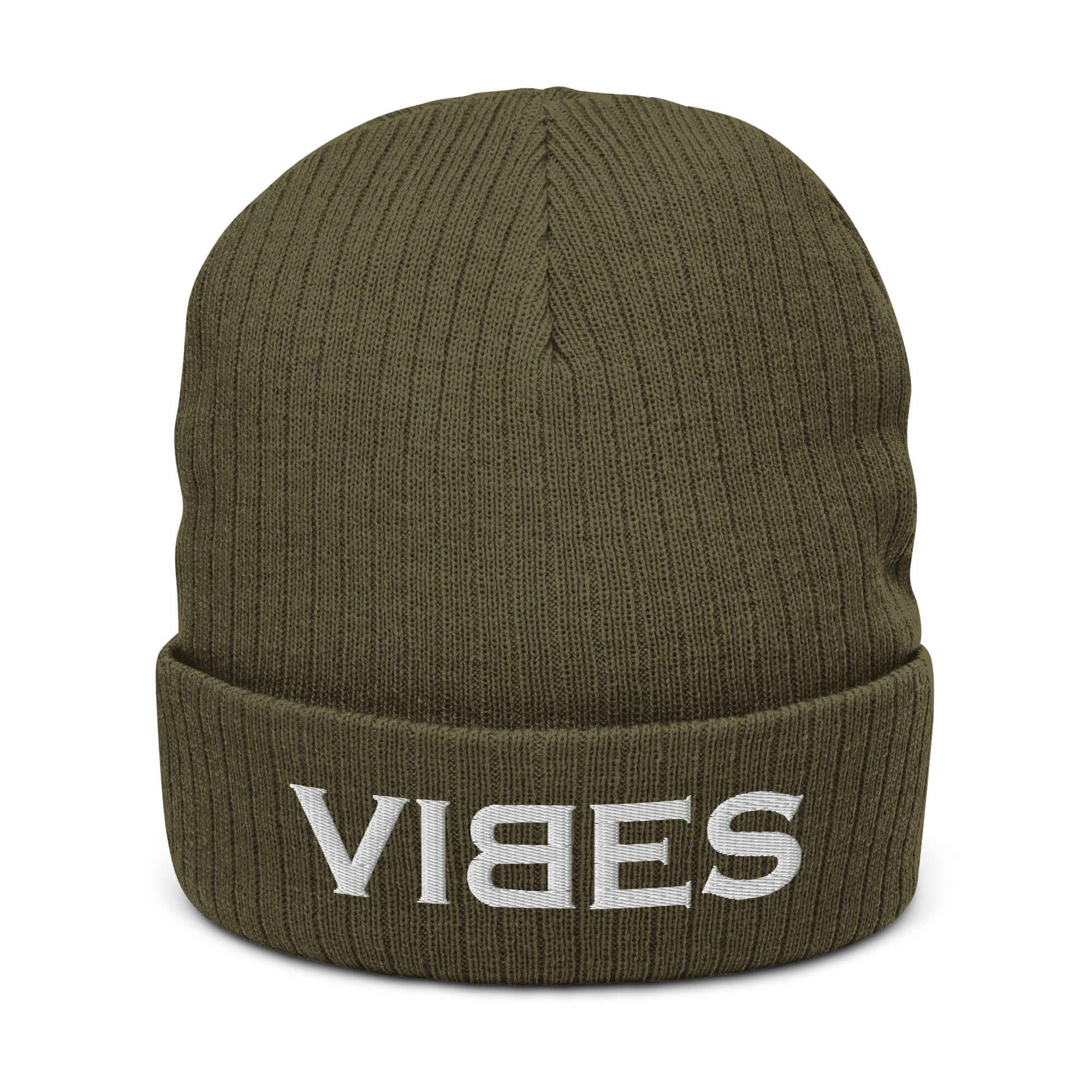 TOV Beanie - Strickmütze | VIBES (Grün/Grau) * Unisex - Time Of Vibes - Shop Deutschland Noodosz