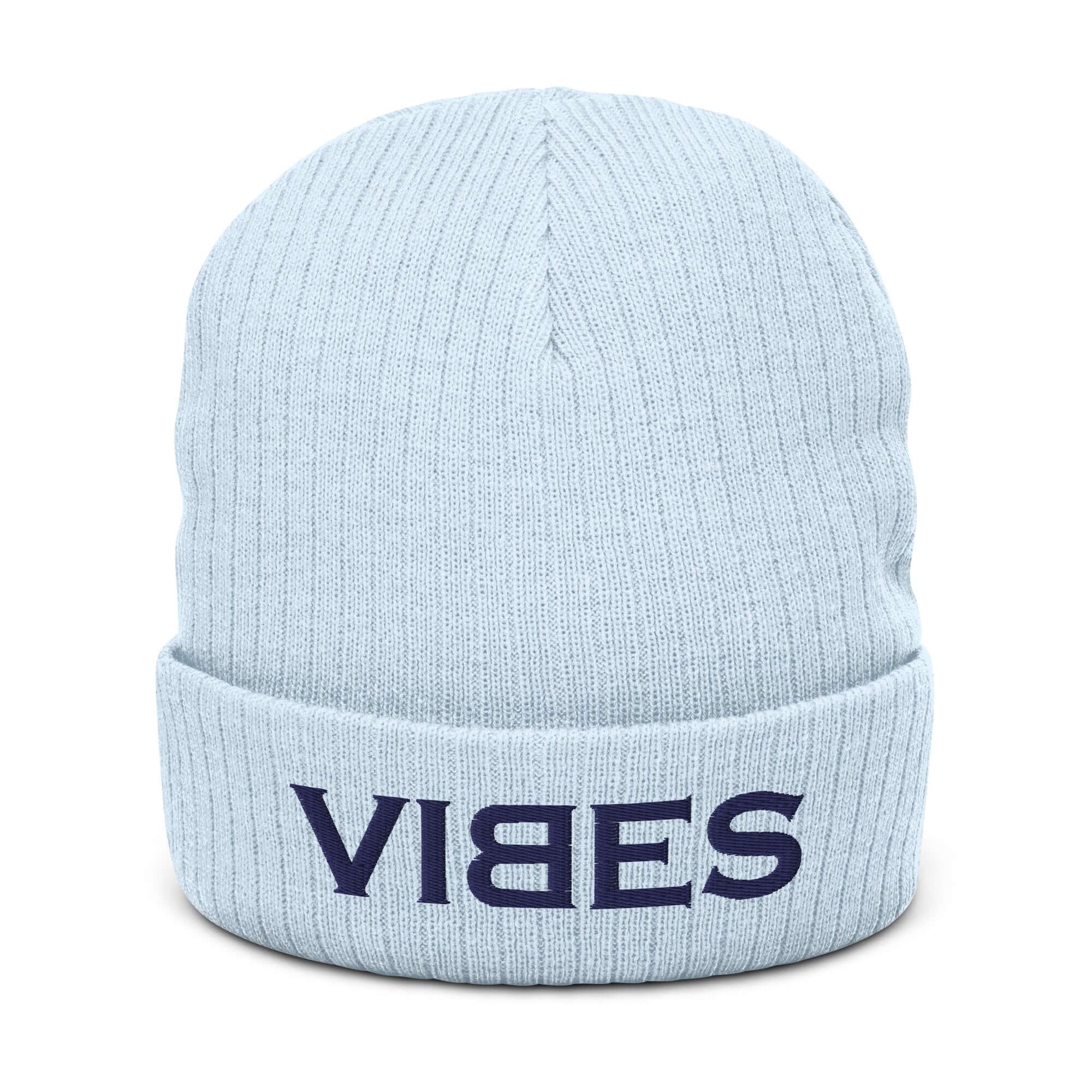 TOV Beanie - Strickmütze | VIBES (Helllau/Blau) * Unisex - Time Of Vibes - Shop Deutschland Noodosz