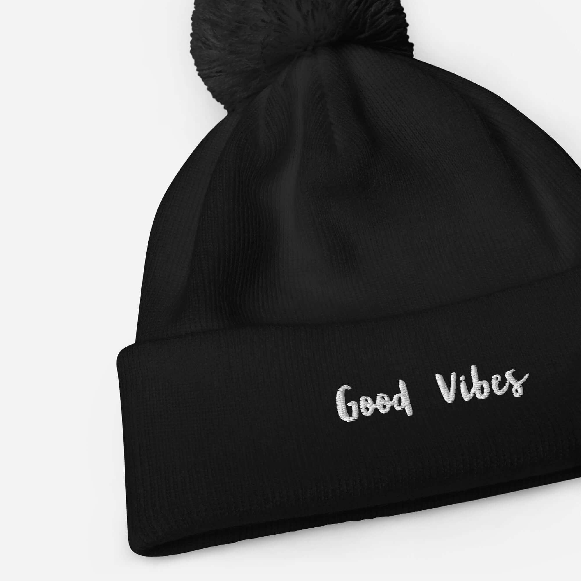 TOV Bommel - Beanie | GOOD VIBES (Schwarz) * Unisex - Time Of Vibes - Shop Deutschland Noodosz