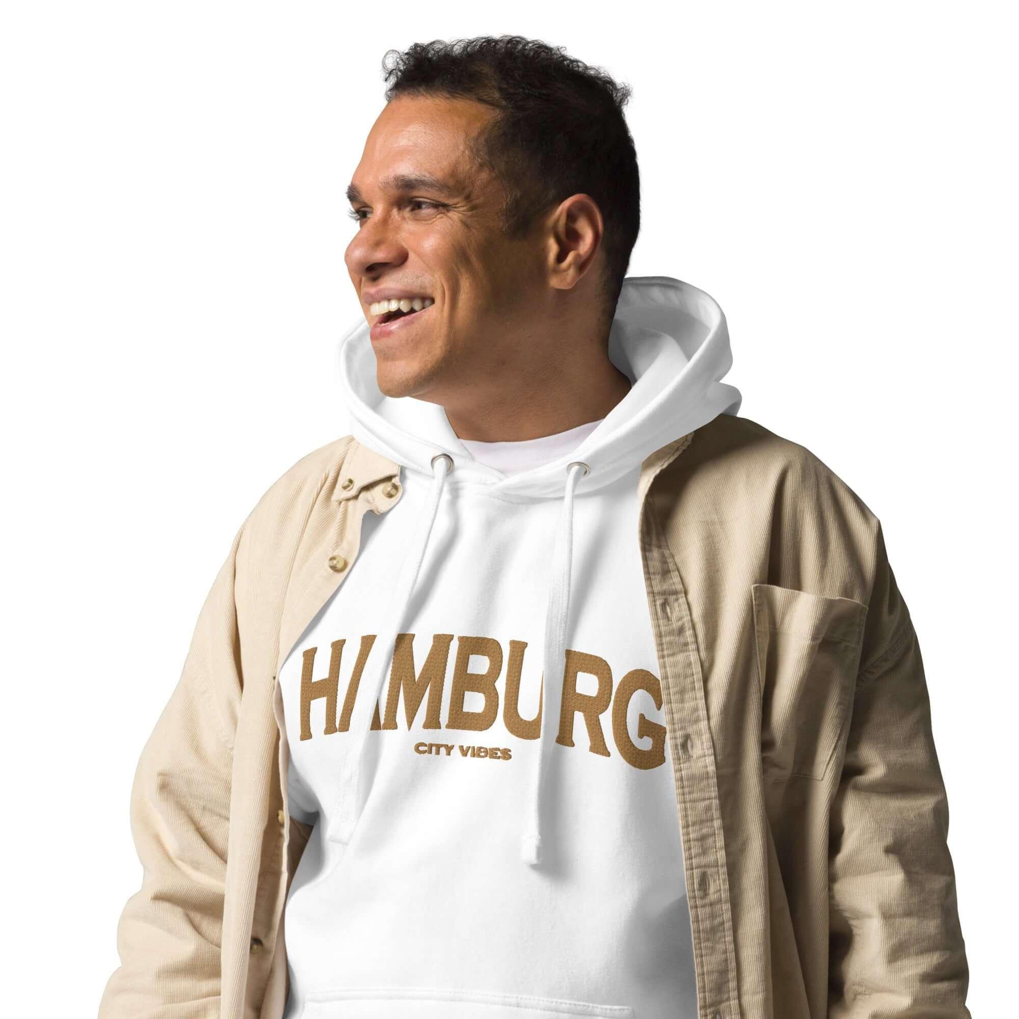 TOV Hoodie City | HAMBURG (Weiß/Gold) * Unisex - Time Of Vibes - Shop Deutschland Noodosz