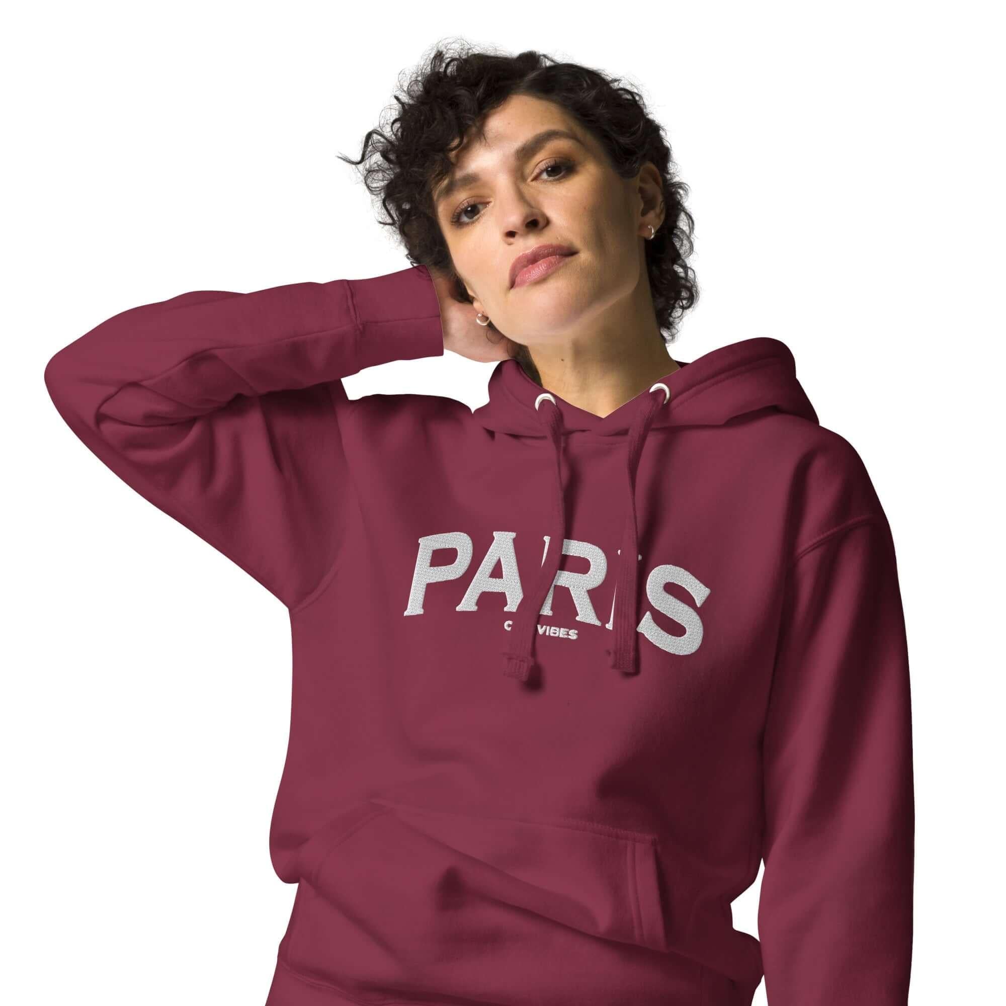 TOV Hoodie City | PARIS (Rot/Weiß) * Unisex - Time Of Vibes - Shop Deutschland Noodosz