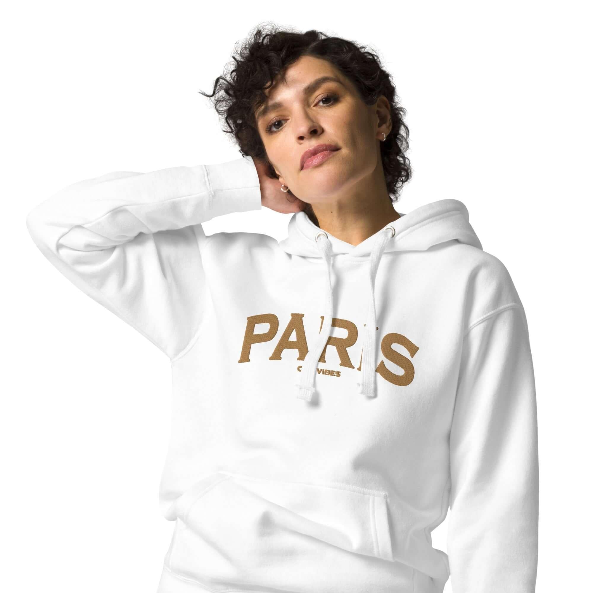 TOV Hoodie City | PARIS (Weiß/Gold) * Unisex - Time Of Vibes - Shop Deutschland Noodosz